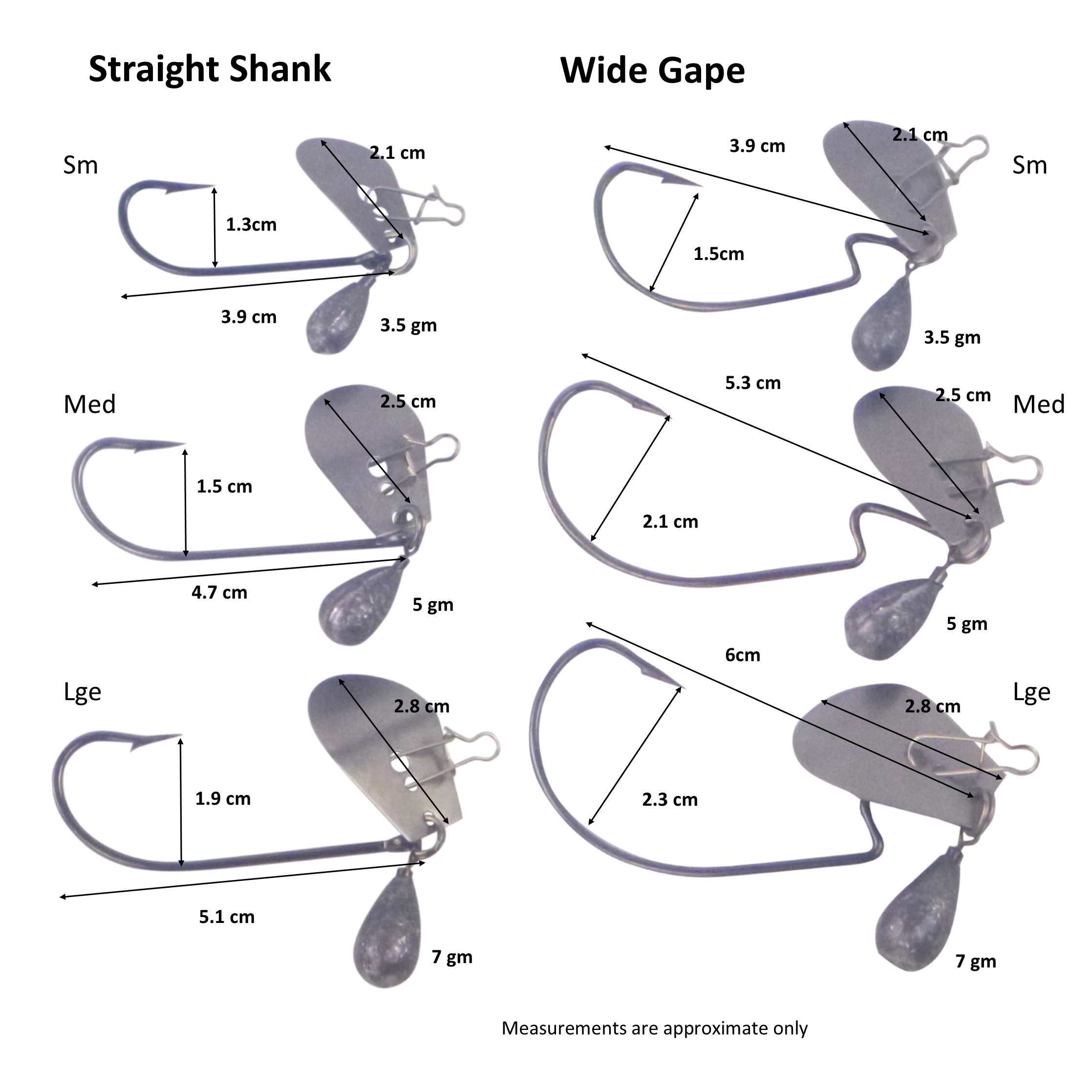 Dekoi Blade Jig Head, Wide Gape, Size Medium, 3 pack-2