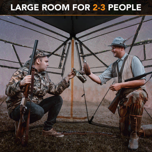 360 One Way See Through Ground Hunting Blind for Deer and Turkey Hunting-3