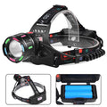NNEDSZ Fourth Gear With 2*18650 Batteries Rechargeable White Laser Headlamp - Long-Range Zoomable Headlight for Night Fishing and Hiking-0